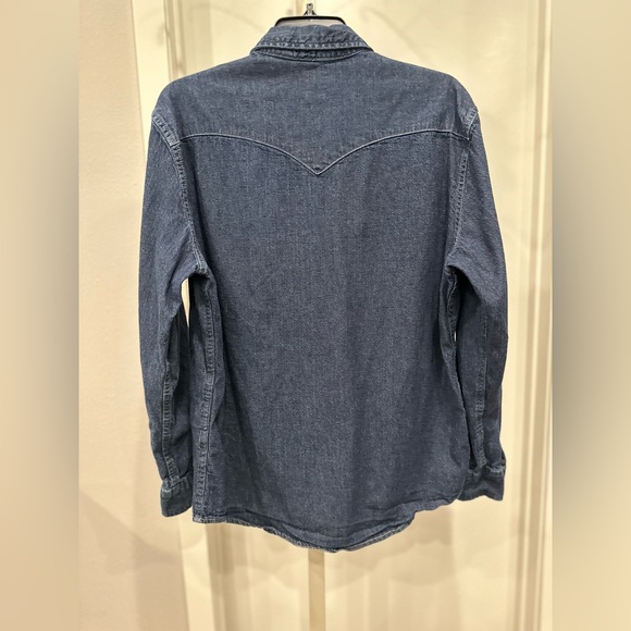 Levi's Barstow Western Indigo Denim Shirt Pearl Snap Closure - Sz L - Picture 6 of 16